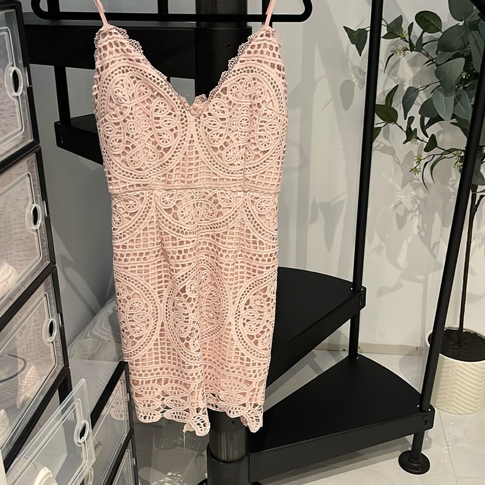 Pink lace dress